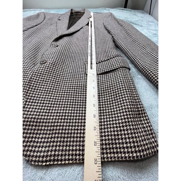 Houndstooth Mens 42 Blazer Jacket Wallen Tailor Co. Large Office Casual Preppy - Picture 5 of 10
